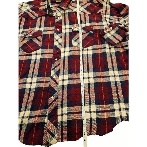 Wrangler pearl snap heavyweight double pocket mens 4X BIG plaid shirt - Picture 5 of 8